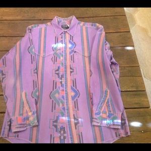 Vintage Wrangler Aztec Long Sleeve Western Shirt
